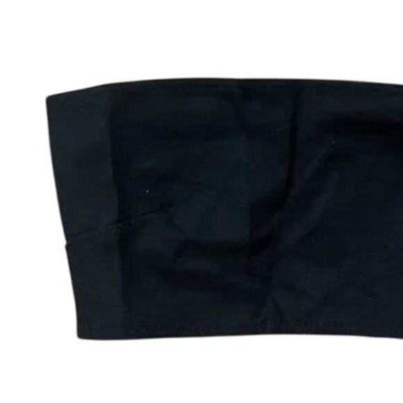 NWT WeWoreWhat Smocked Bandeau Top Sleeveless Zip Hook Eye‎ Back Closure M Black - Picture 4 of 16